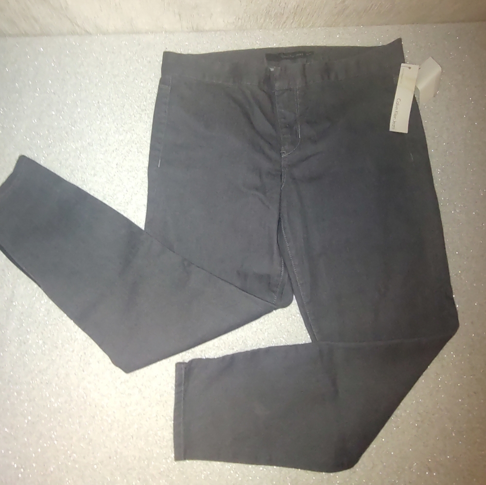 Calvin Klein Grayish Black Zip Ankle Jeans Women's SZ 14 NWT